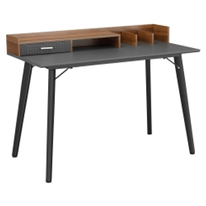 HOMCOM Computer Desk with Monitor Stand, Drawer and Storage Compartments, Compact Desk for Home Office and Small Spaces, Black