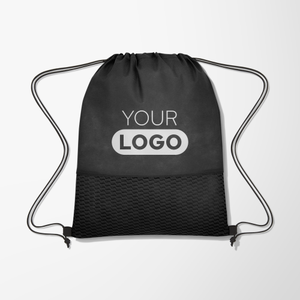 Wave-Patterned Drawstring Bag