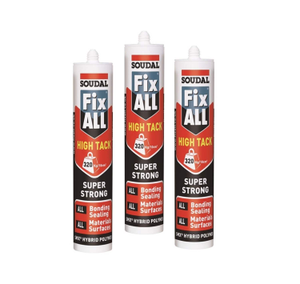 Soudal White Fix All High Tack Sealant Adhesive - 3 x 290ml saver bundle