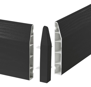 Anthracite Grey Skirting Board Chamfered External Corners Pack of 2 - 100mm