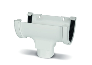 Aquaflow White Deepflow Guttering Running Outlet - 114mm