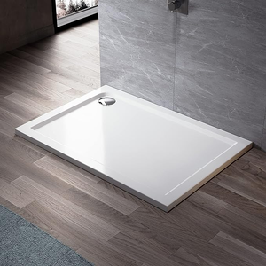 ELEGANT 1000x800 Ultra-Slim Stone Resin Rectangle Shower Tray + 90mm Waste