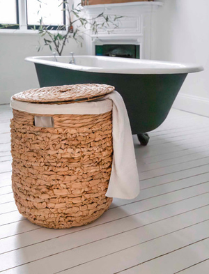 Milbourne Milborne Woven Laundry Hamper - Water Hyacinth, Natural