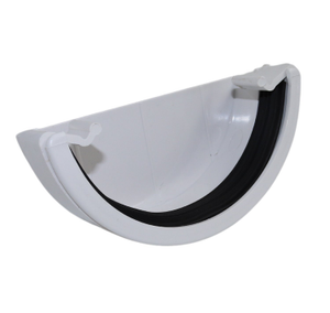 Aquaflow White Half Round Guttering External Stop-end - 112mm