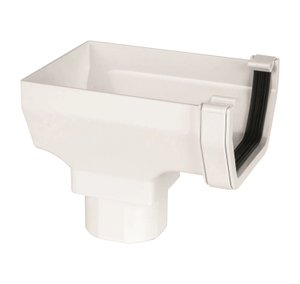 Aquaflow White Square Guttering Stop-end Outlet - 114mm