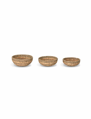 Bayford Woven Round Bowls - Seagrass, Natural, Set of 3