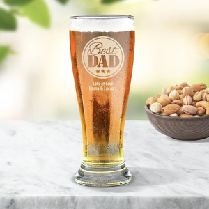 Best Dad Engraved Premium Beer Glass