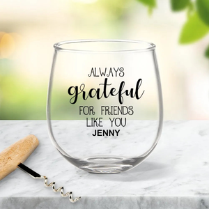 Grateful Coloured Stemless Wine Glass