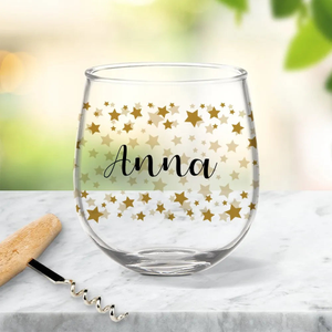 Stars Coloured Stemless Wine Glass