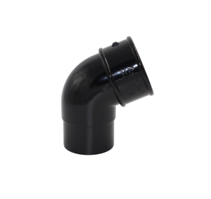 Aquaflow Black Round Guttering 112.5° Downpipe Offset Bend - 112mm