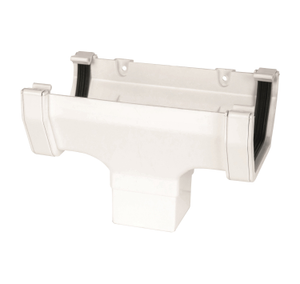 Aquaflow White Square Guttering Running Outlet - 114mm