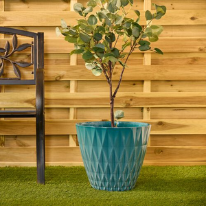 Turquoise Diamond Plant Pot