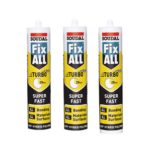 Soudal White Fix All Turbo Sealant Adhesive - 3 x 290ml saver bundle