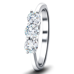 Graduated Three Stone Lab Diamond Ring 0.50ct D/VVS in 9k White Gold