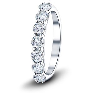 Seven Stone Lab Diamond Ring 1.00ct D/VVS in 9k White Gold