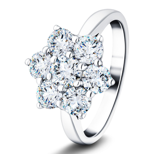 Lab Diamond 1.00ct Cluster Ring D/VVS Quality in Platinum