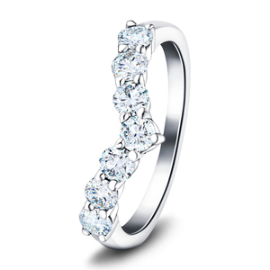 Lab Diamond 7 Stone Wishbone Ring 0.50ct D/VVS Quality in 9k White Gold