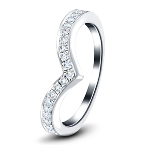 21 Stone Lab Diamond Wishbone Ring 0.10ct D/VVS Quality in 9k White Gold