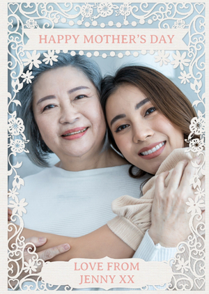 Paper Frames Hearts And Flowers Frame Photo Upload Mother's Day Card