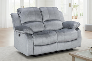 Chenille Fabric Grey 2 Seater Electric Recliner Sofa VALENCIA