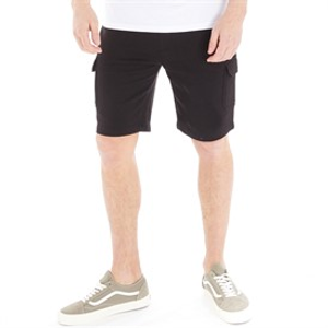 Onfire Mens Fleece Cargo Shorts Black