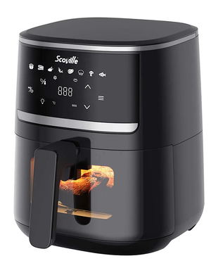Scoville SVAFN131BL3B Digital Air Fryer with Window 4.3L Quick Cook 1400W Black