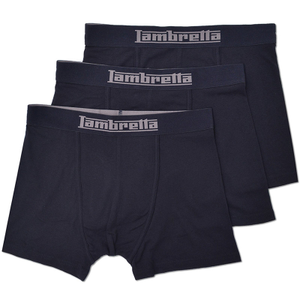 Lambretta Mens 3 Pack Elasticated Boxer Shorts - Black - 2XL / Black