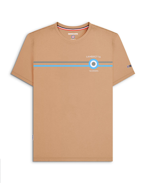 Lambretta Mens Classic Stripe T-Shirt - L / Sand