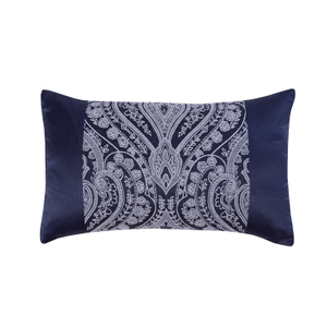 Regency Navy Rope Detail Jacquard Boudoir Cushion (50cm x 30cm)