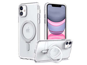 Magnetic Ring Stand Case for iPhone 12 - Clear