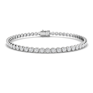 Lab Diamond Bezel Set Tennis Bracelet 2.00ct D/VVS in 925 Silver