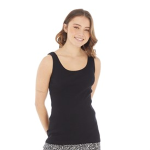 Board Angels Womens Scoop Neck Ribbed Vest Black
