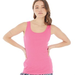 Board Angels Womens Scoop Neck Ribbed Vest Pink