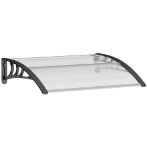 Outsunny Marquesina Exterior para Puerta y Ventana 75x100 cm contra Sol y Lluvia con Soporte de Aleación de Aluminio Transparente
