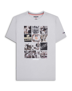 Lambretta Mens Photo Print Retro T-Shirt - L / Grey