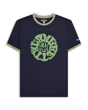 Lambretta Mens Festival Ringer Crew Neck T-Shirt - M / Navy