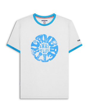 Lambretta Mens Festival Ringer Crew Neck T-Shirt - M / White