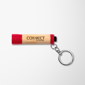 Engraved Bamboo 3 LED Flashlight Keychain