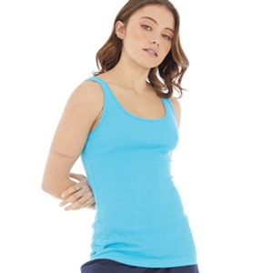 Board Angels Womens Scoop Neck Ribbed Vest Blue