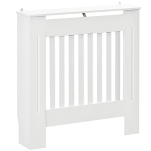 HOMCOM Cubre Radiador de MDF Diseño Moderno Estante para Radiador Vertical para Sala de Estar Dormitorio 78x19x81 cm Blanco