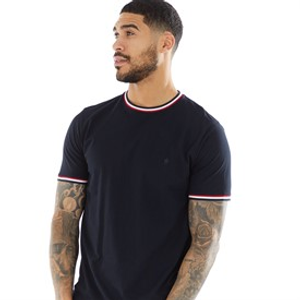 French Connection Mens Col Ringer T-Shirt Marine