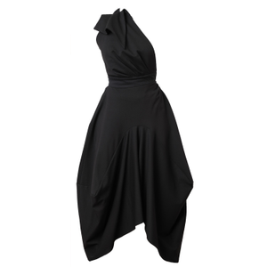 Asymmetric Black Skirt With Extravagant Detail (3XL)