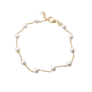 18Ct Gold Vermeil Plated Essential Pearl Bracelet