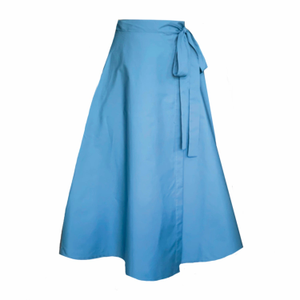 Meyer Wrap Midi Skirt In Wedgwood With Pockets (S)