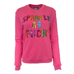 Rainbow Sparkly As Fuck Pink Sweatshirt (XL)