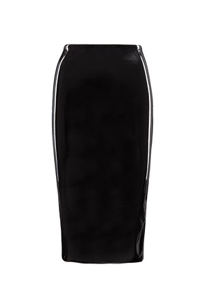 Commando Faux Patent Leather Control Smoothing Midi Skirt, Black SK03 (M)