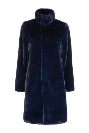 Jackie Faux Fur Shearling Coat Midnight Blue (XL)