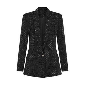 Rhinestone Embellished Blazer Jacket In Black (M)