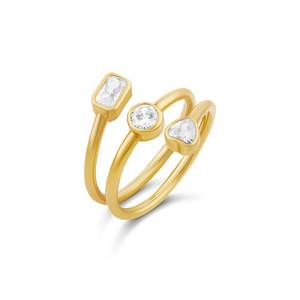 Multi Shape Spiral Ring - Gold (N 1/2 (UK))