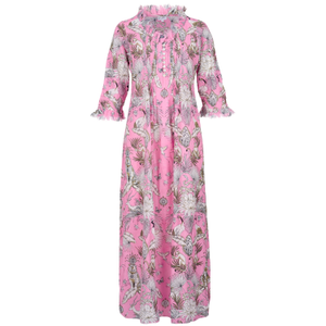 Cotton Annabel Maxi Dress In Pink Tropical (M)